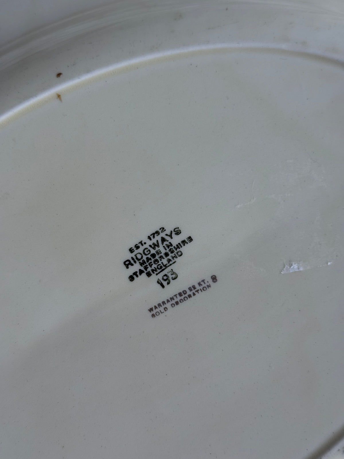 Vintage English Ridgways Oval Serving Platter – Floral Garland & 22KT Gold Trim