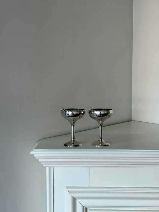 Vintage Silver-Plated Coupe Cups