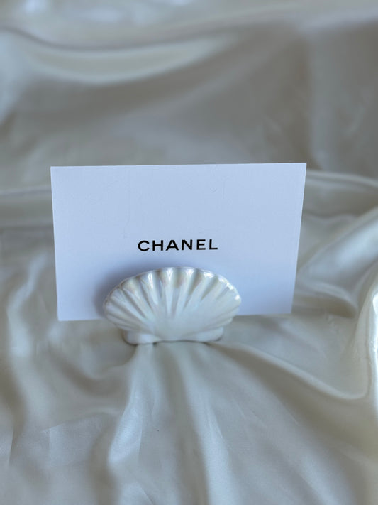 Vintage Iridescent Shell Place Card Holder