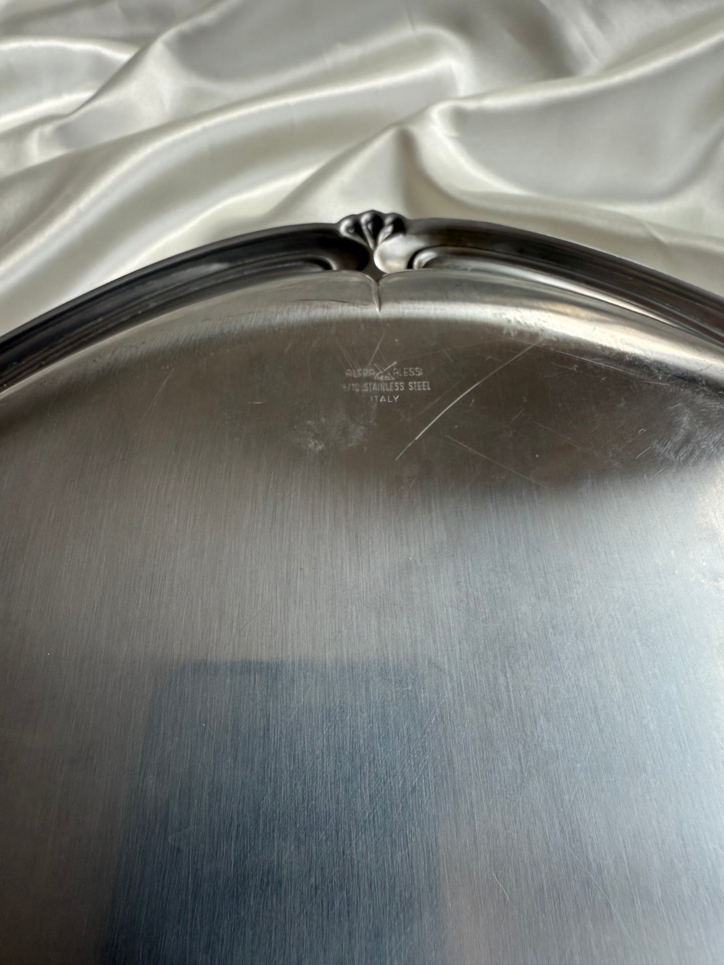 Vintage Alessi Stainless Steel Serving Tray — Italy