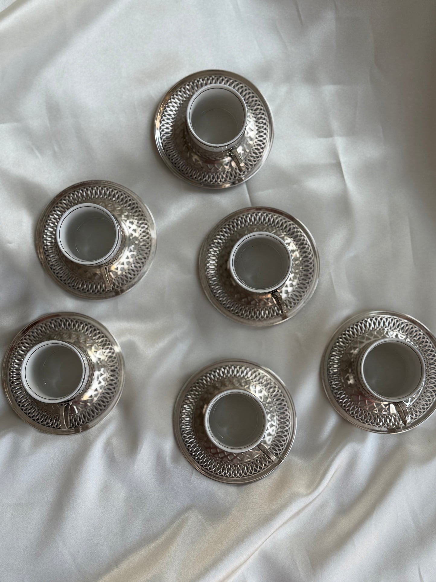 Vintage Silver-Plated Espresso Set — Set of 6
