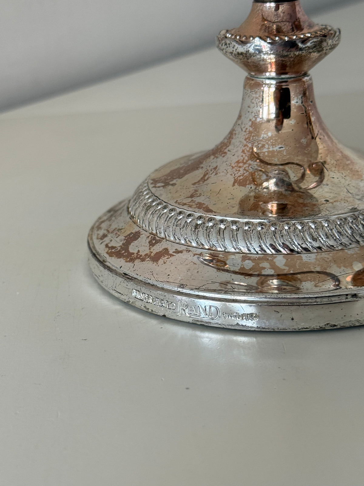 Vintage Silver-Plated Three-Arm Candelabra – England