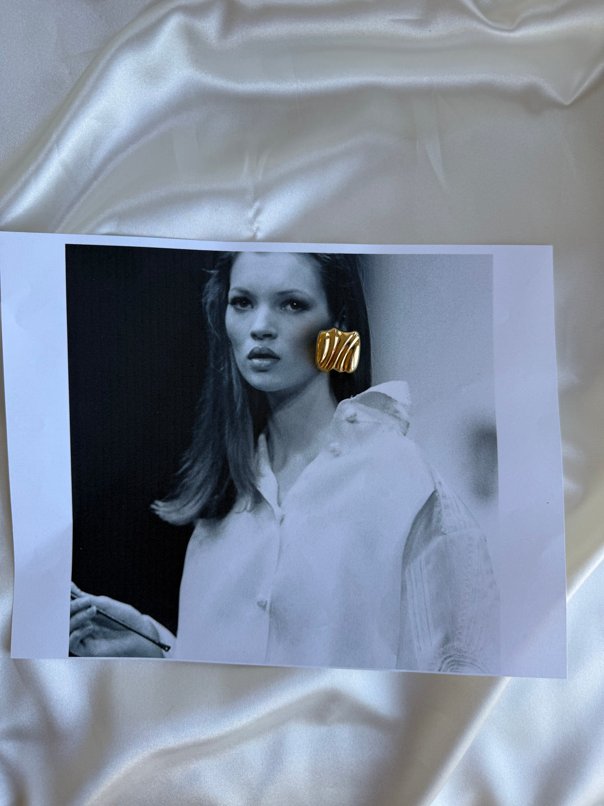 Vintage Sculptural Gold-Tone Stud Earrings