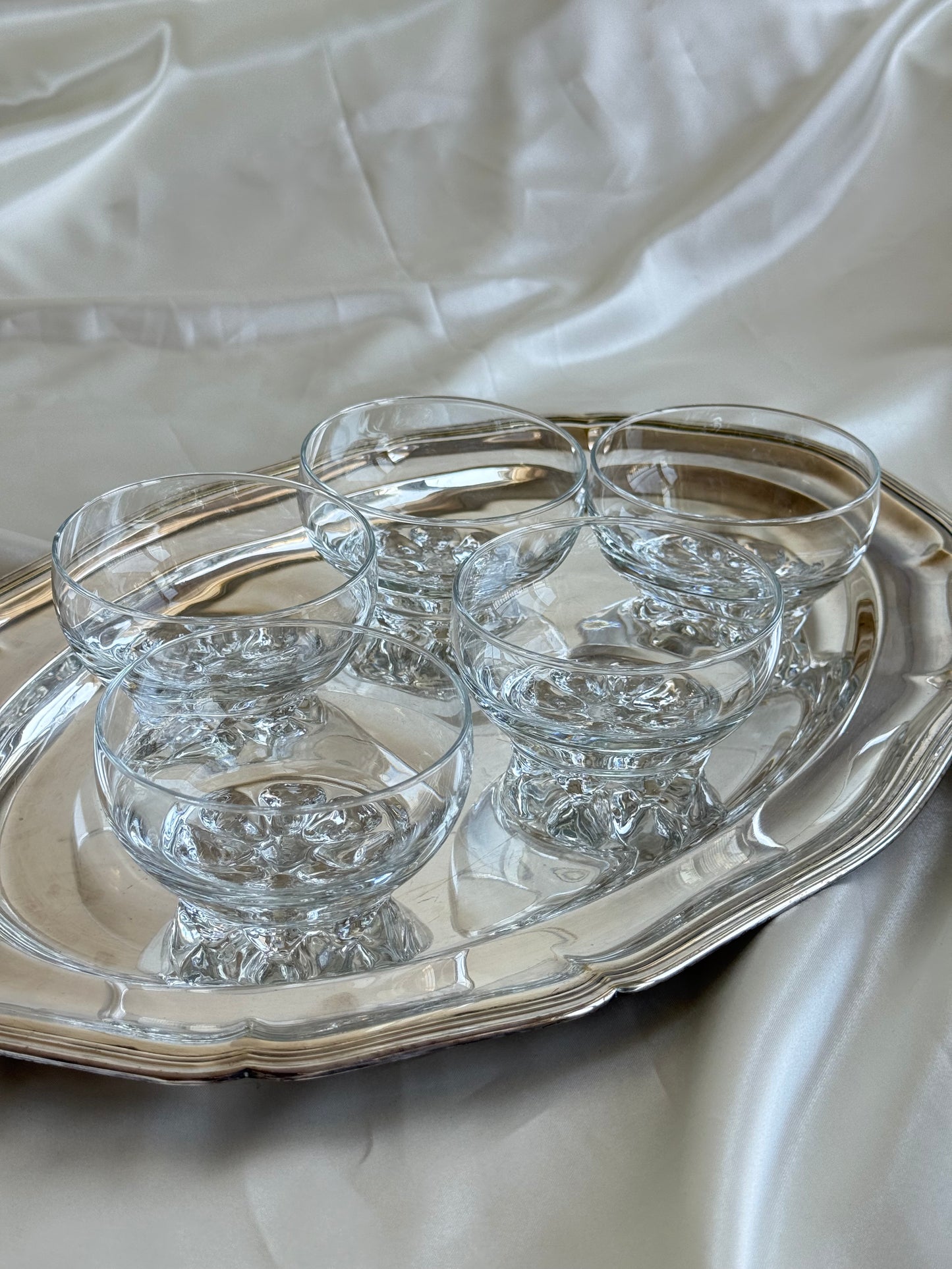 Set of 5 Vintage Italian Glass Dessert Bowls