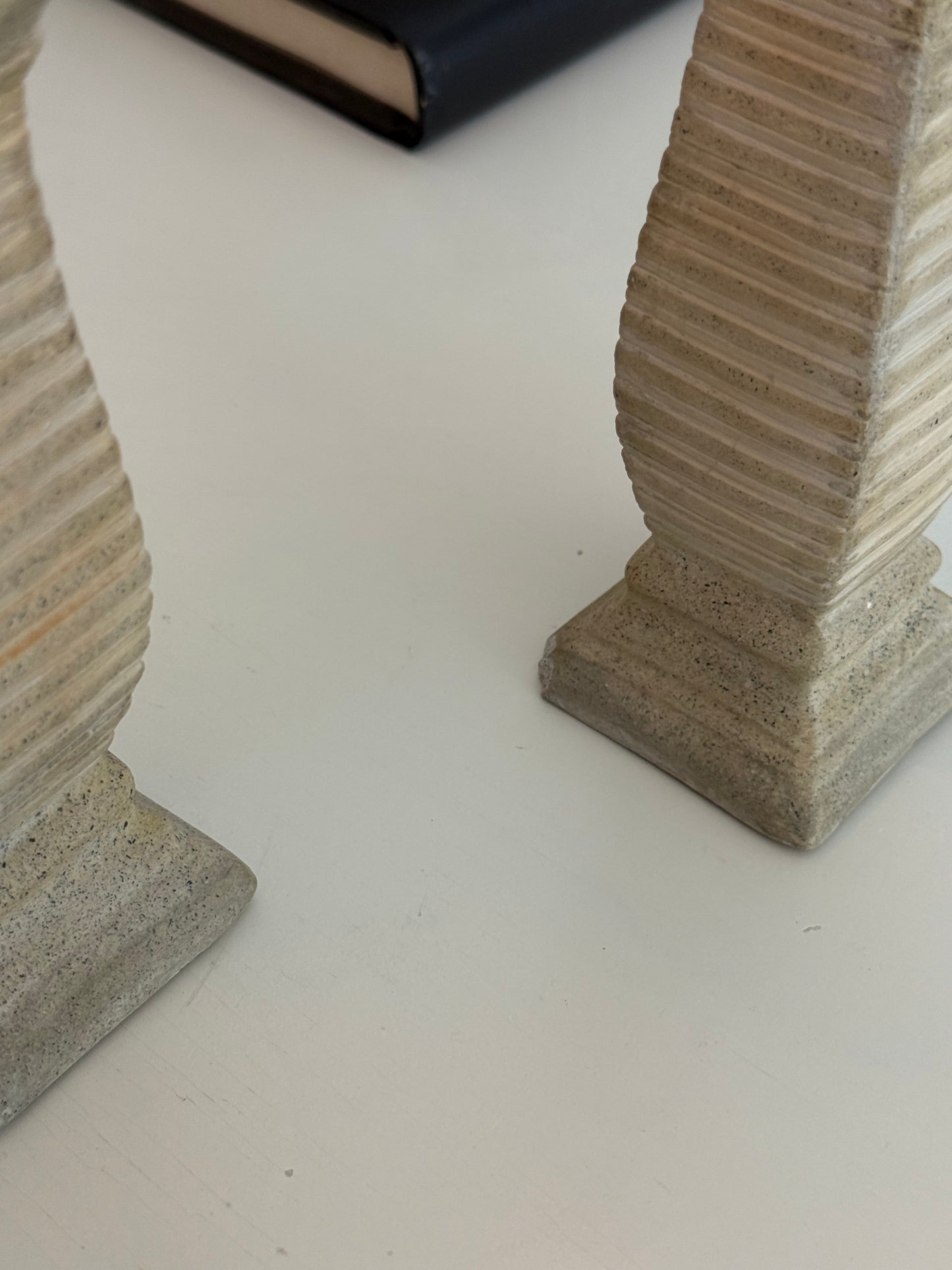 Vintage Textured Ribbed Candleholders (Pair)