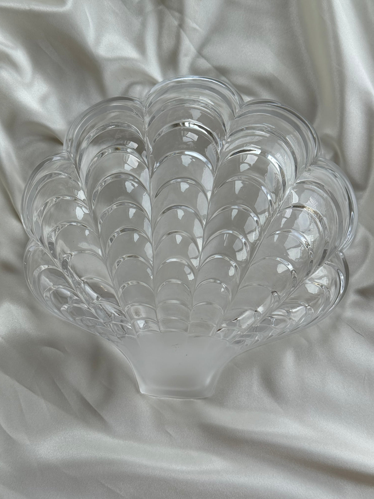 Vintage Mikasa Crystal Scallop Shell Bowl