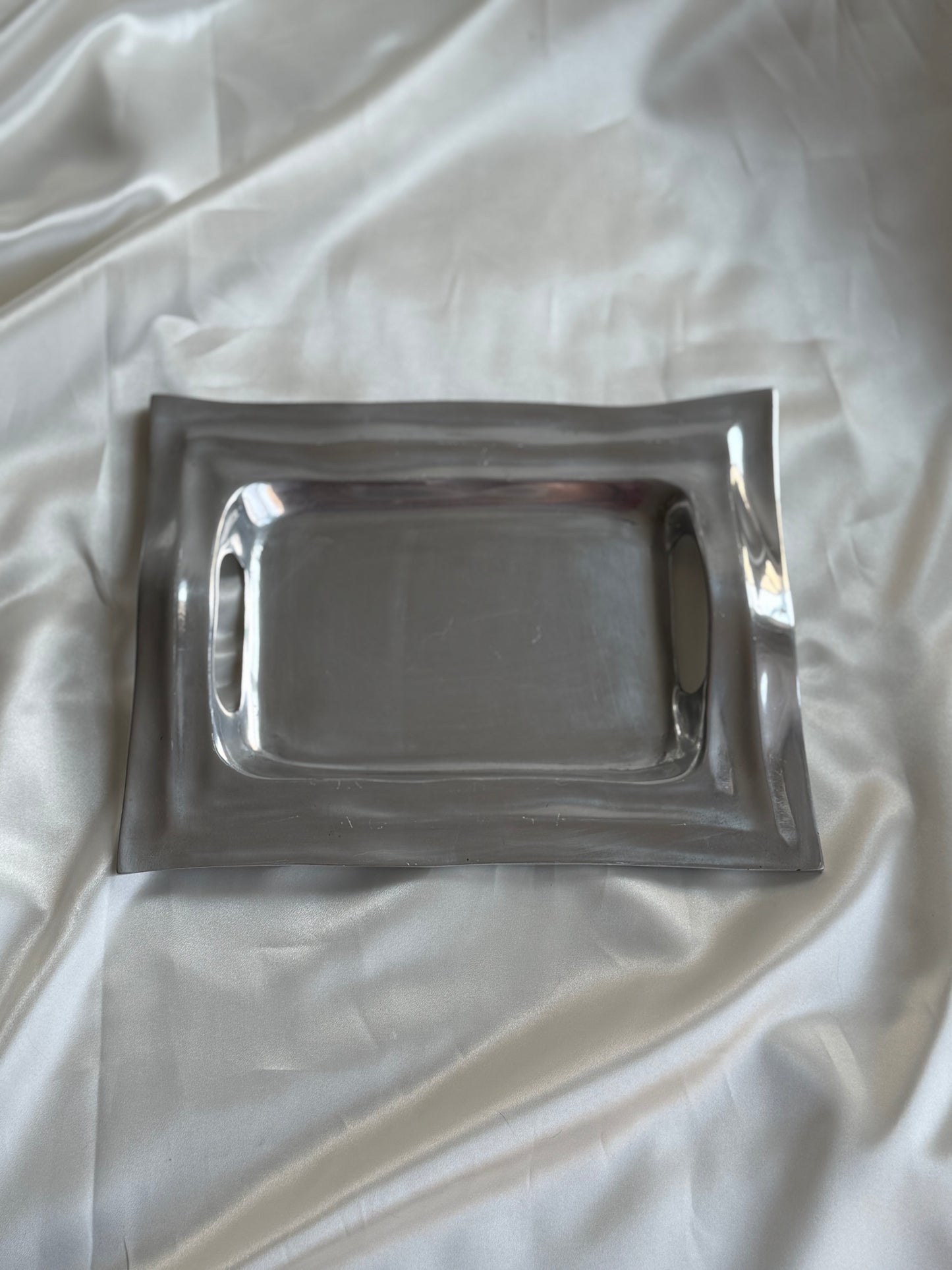 Vintage Sculptural Aluminum Tray