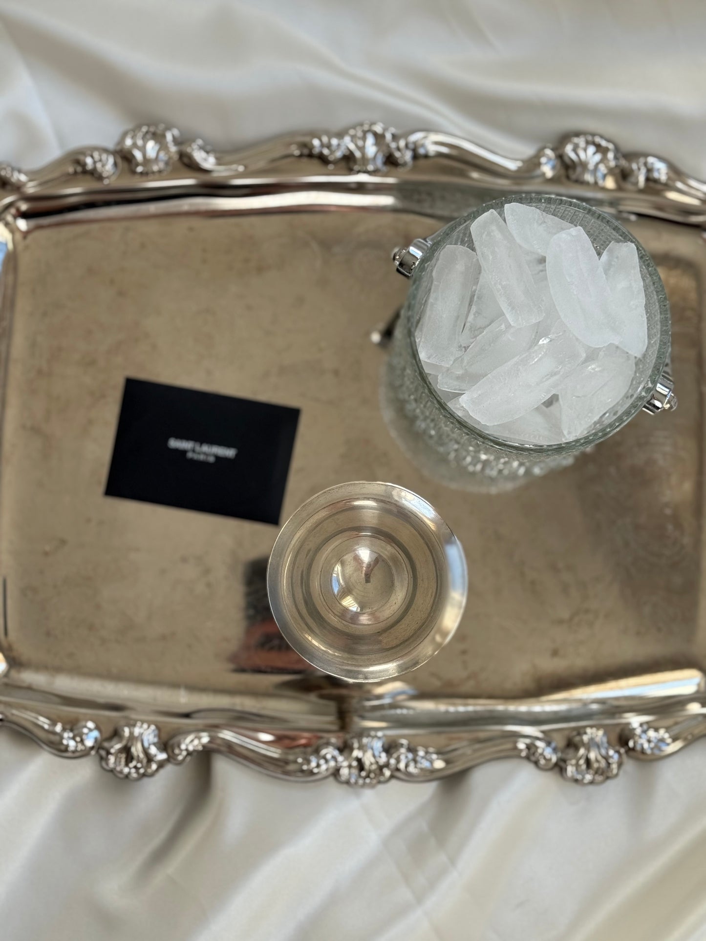 Vintage French Glass Ice Bucket
