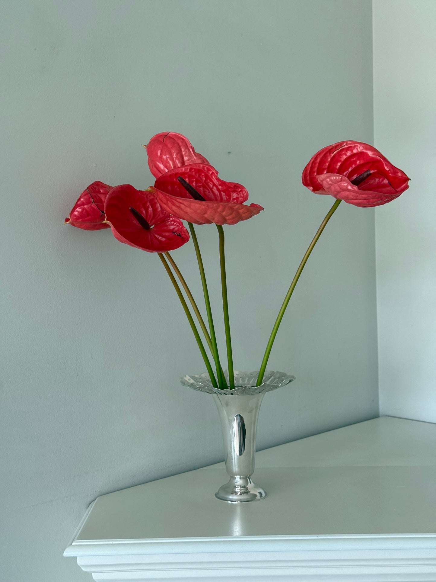 Vintage Silver-Plated Pedestal Flower Vase