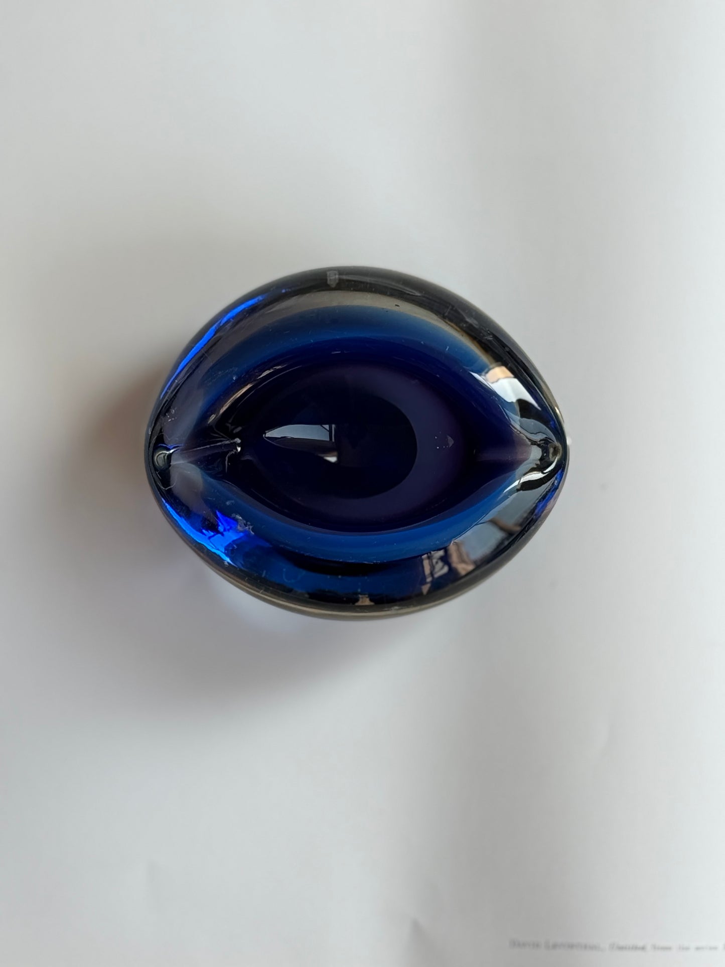 Vintage Cobalt Blue Art Glass Eye Ashtray