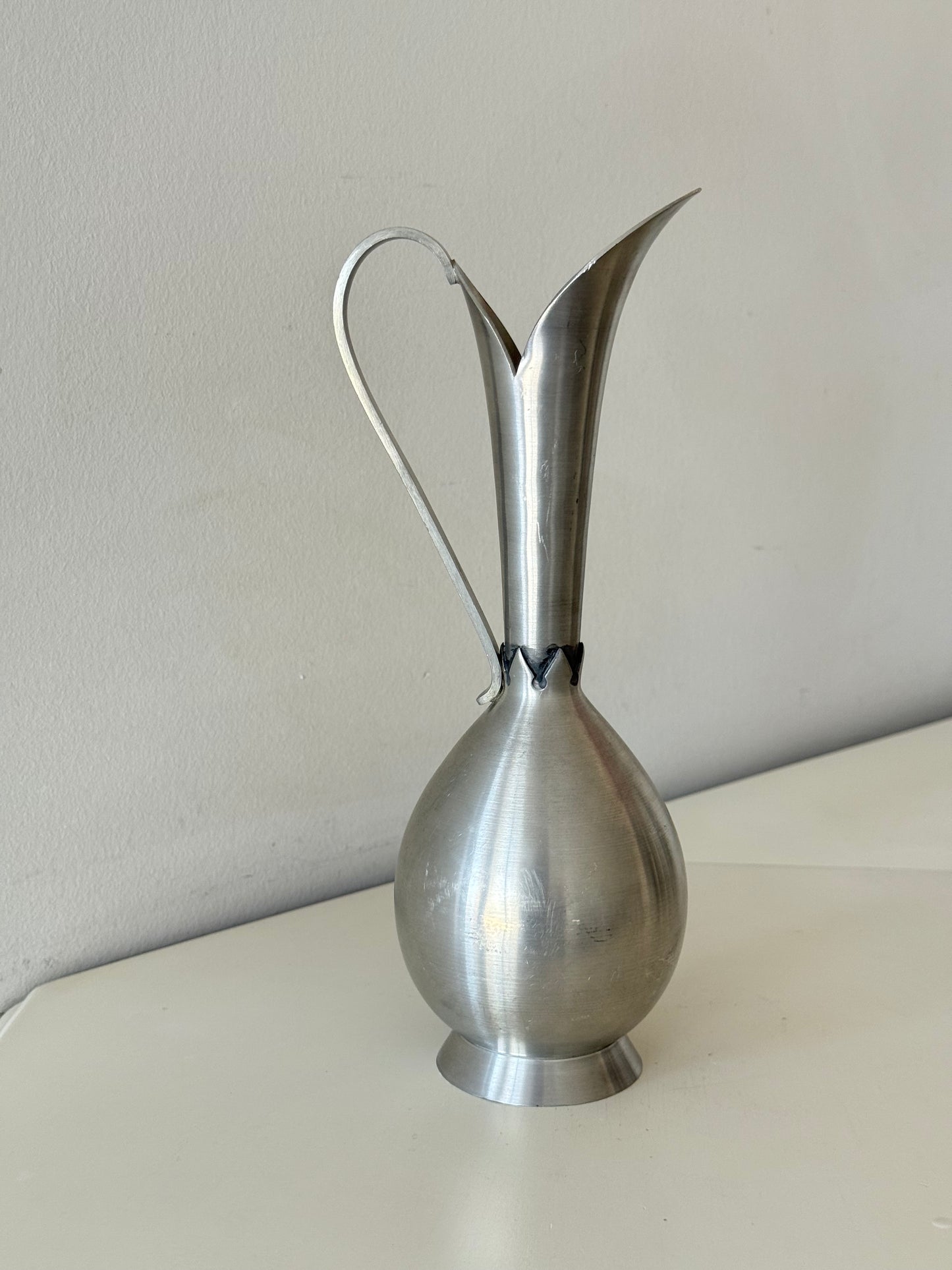 Vintage Norwegian Pewter Pitcher / Bud Vase