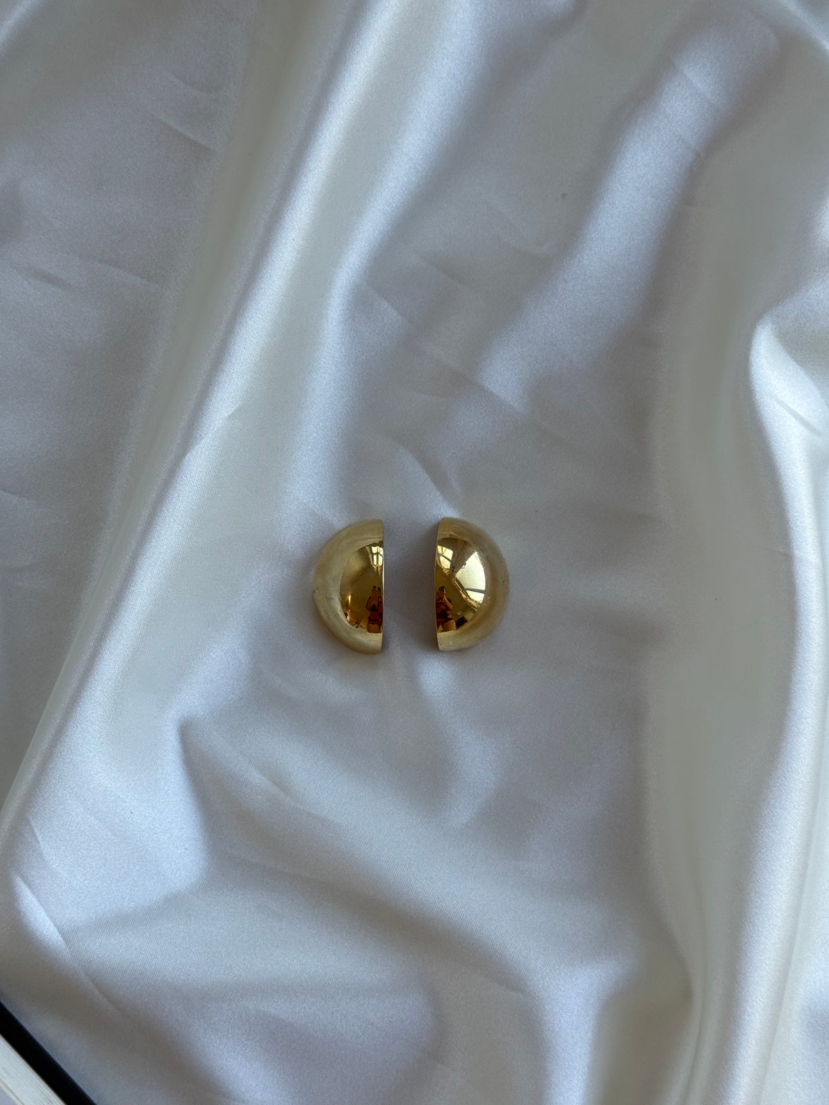 Vintage Gold-Tone Dome Clip-On Earrings