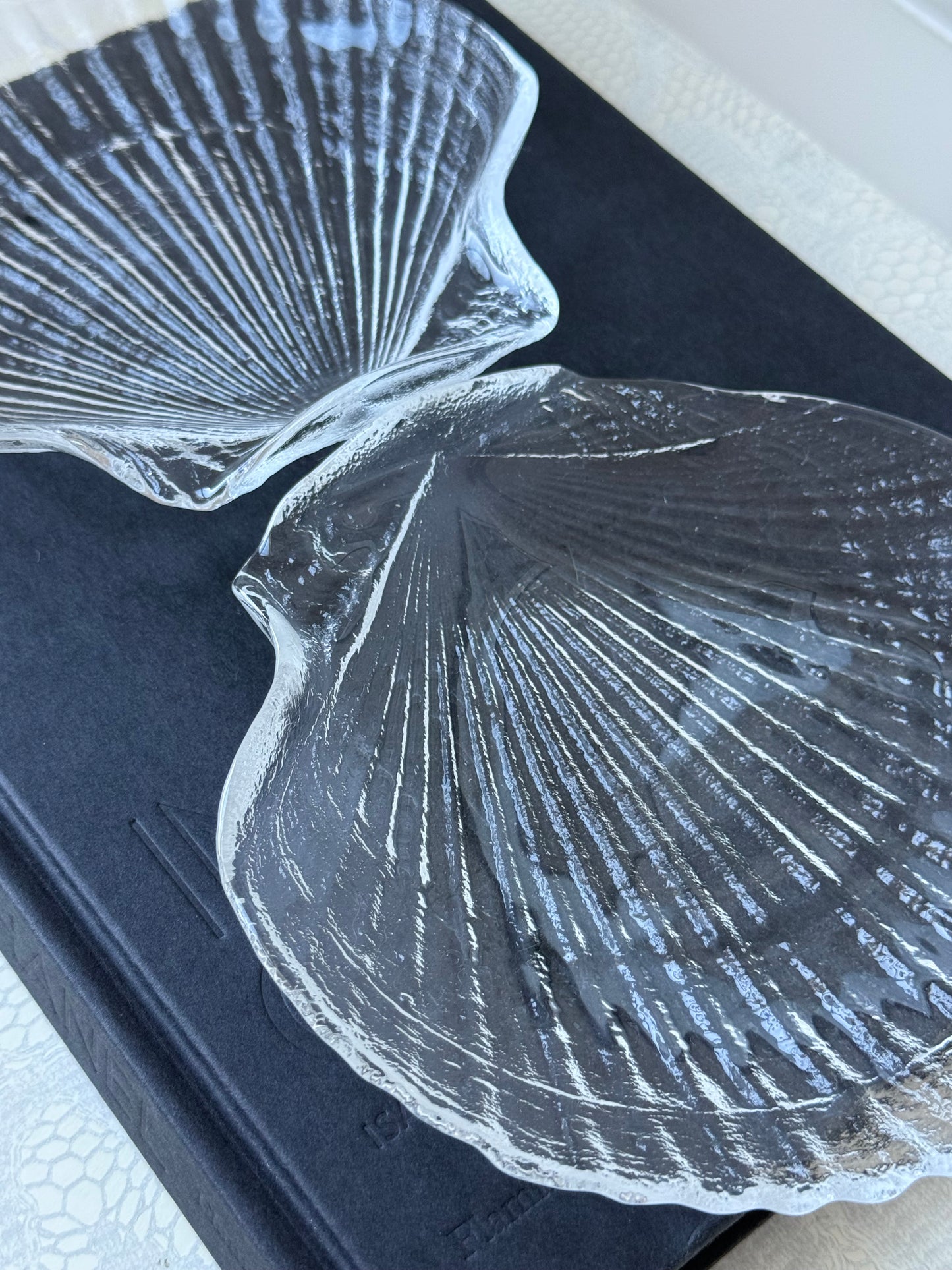 Vintage Glass Shell Plates (Set of 4)