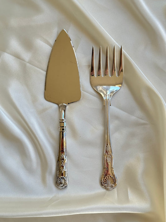 Silver-Plated Cake Server & Fork