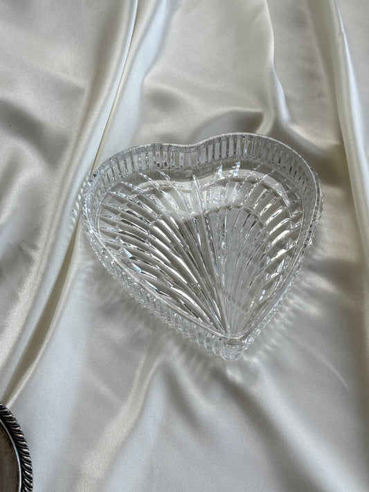Vintage Crystal Heart Dish