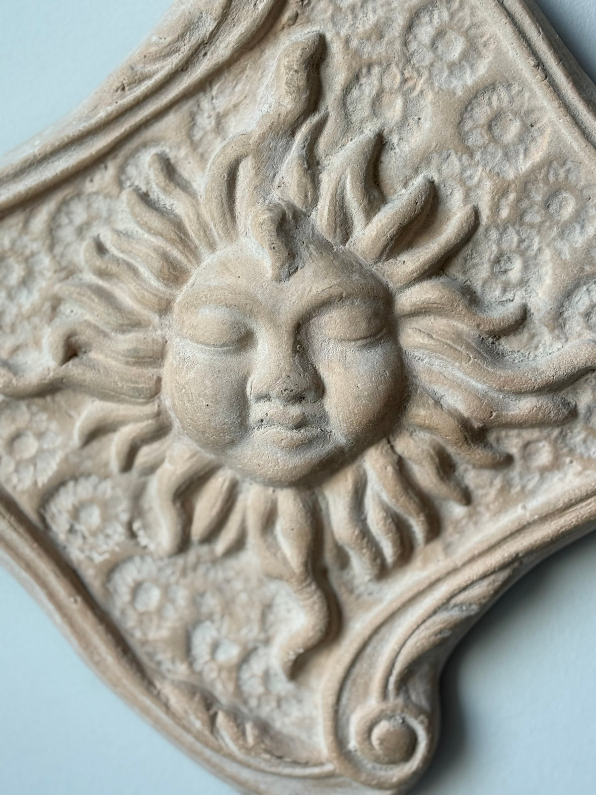 Vintage Celestial Sun Face Wall Plaque