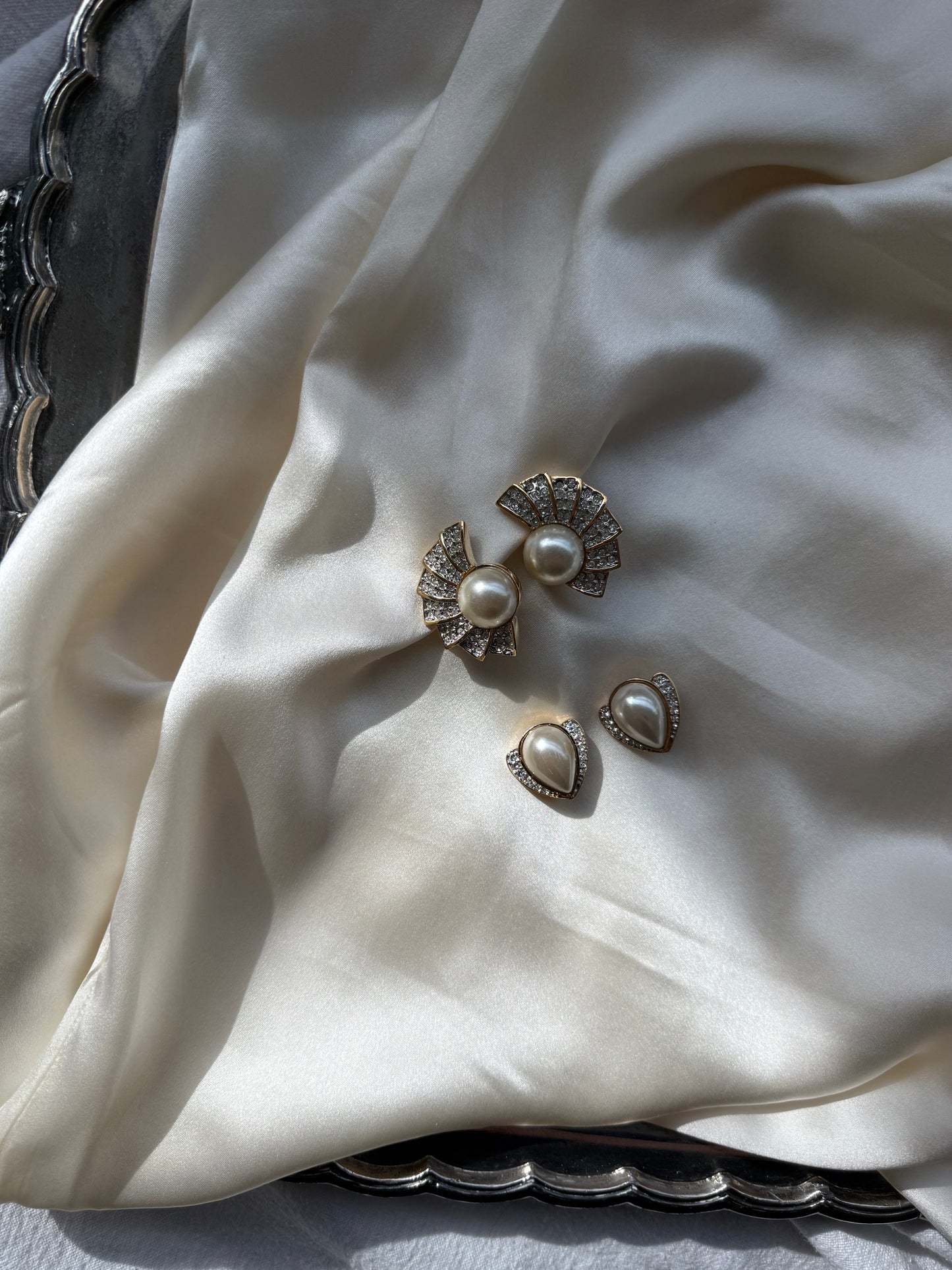 Set of Two Pairs Vintage Butler Clip-On Earrings