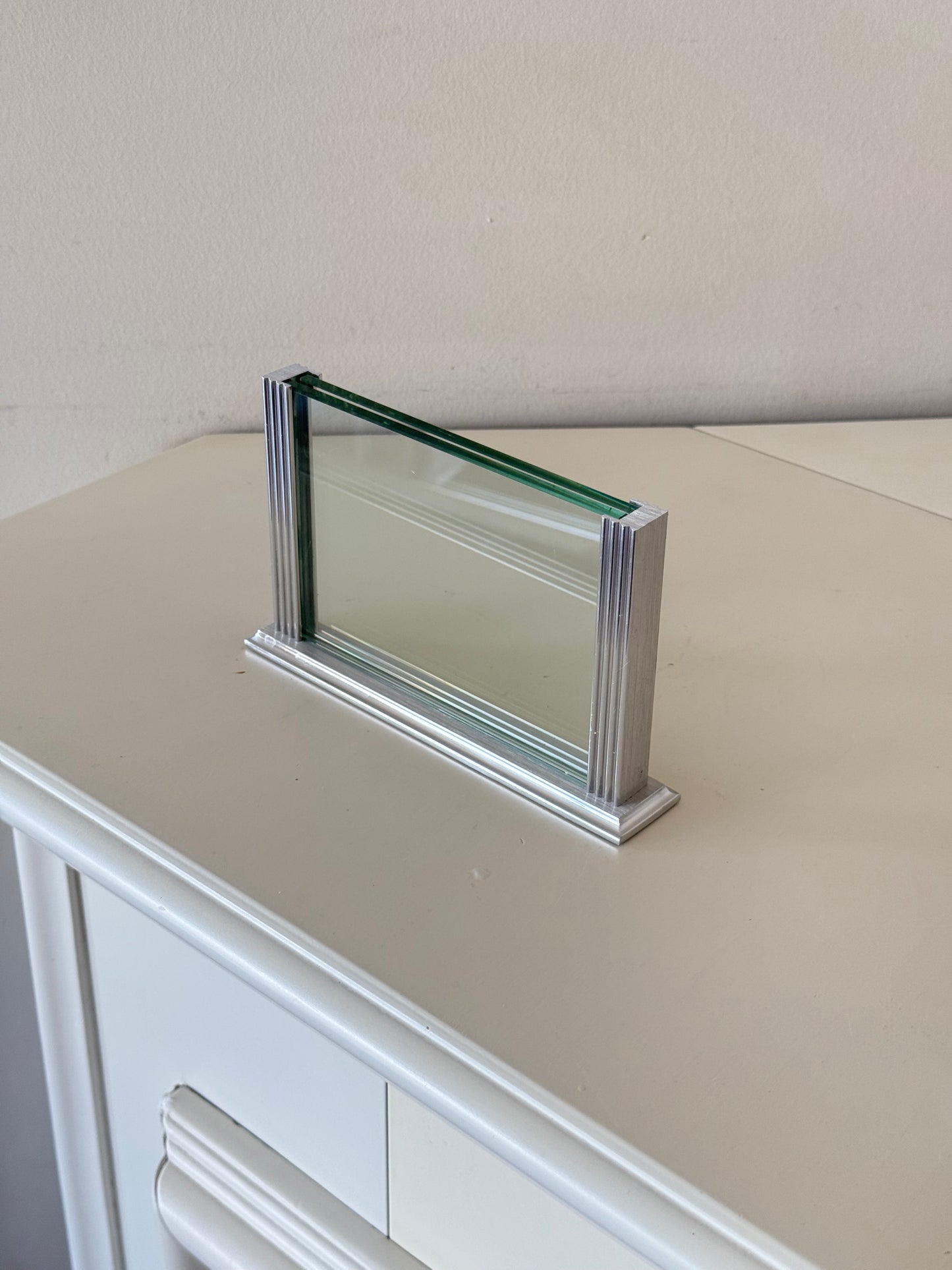 Vintage Glass & Aluminum Photo Frame