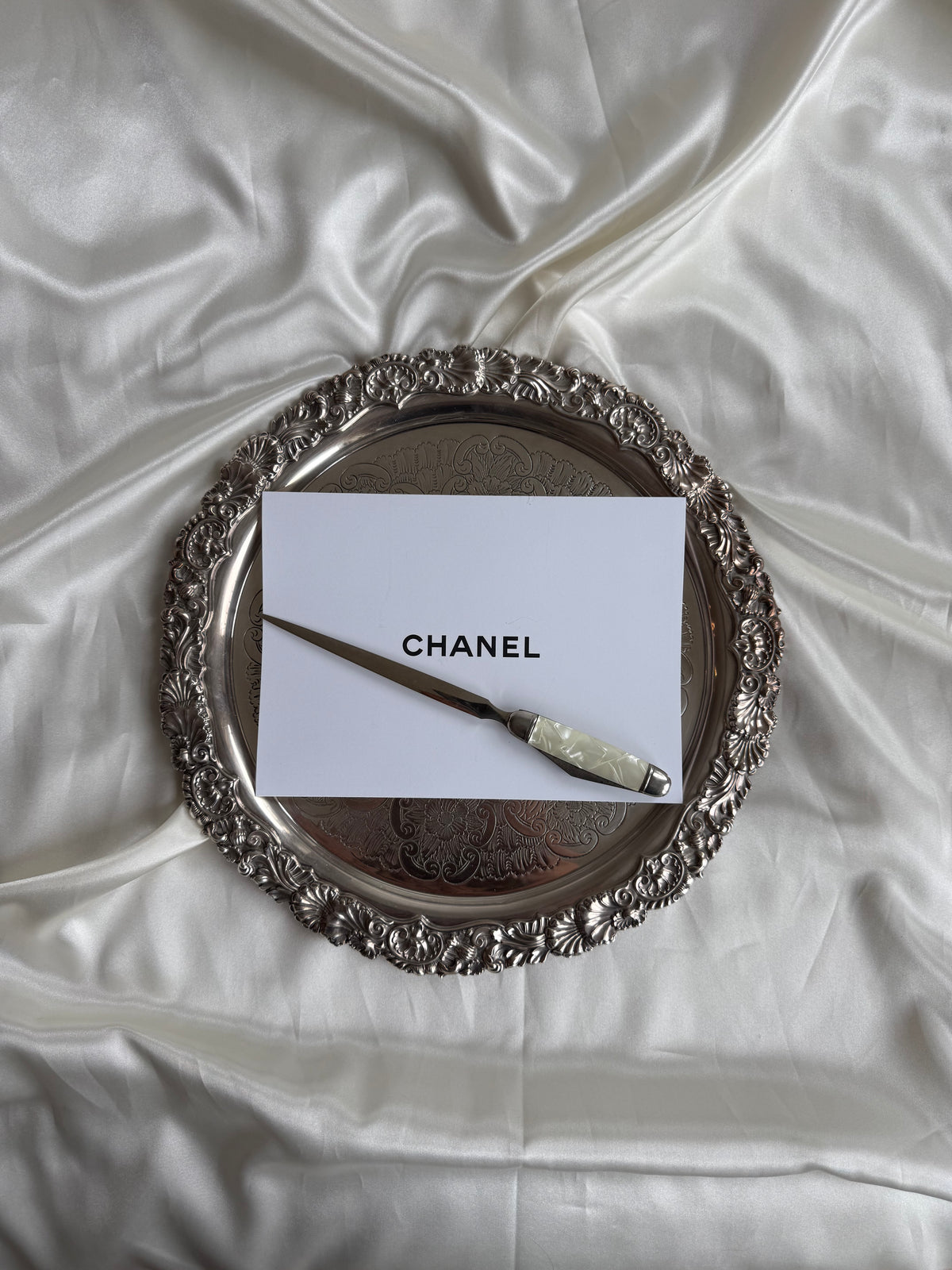 Vintage Mother-of-Pearl Letter Opener with Folding Knife
