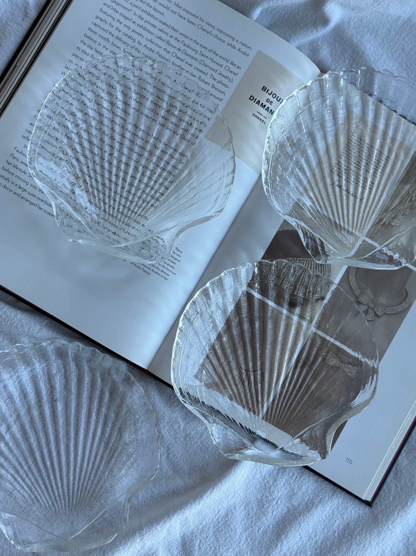 Vintage Glass Shell Plates (Set of 4)