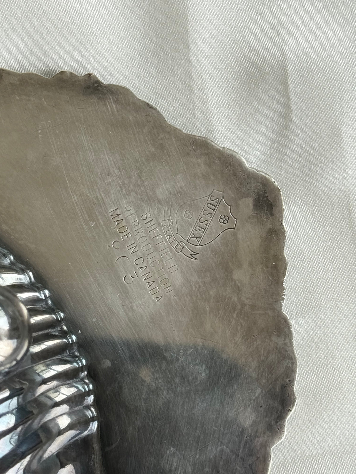 Vintage Sussex Plate Silver-Plated Scallop Shell Dish