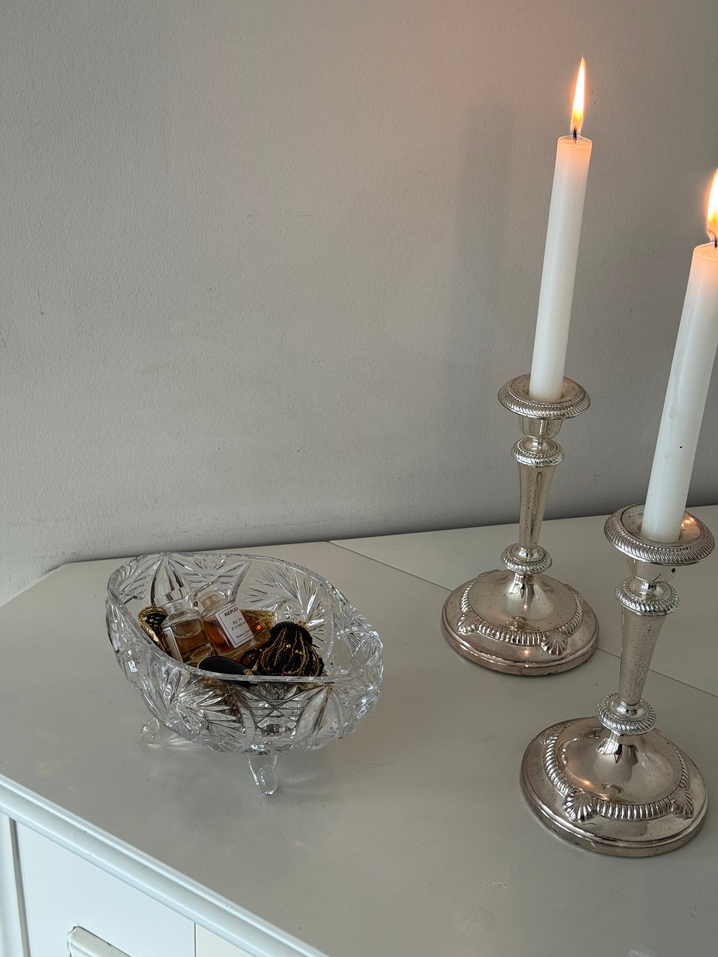Vintage Crystal Footed Bowl