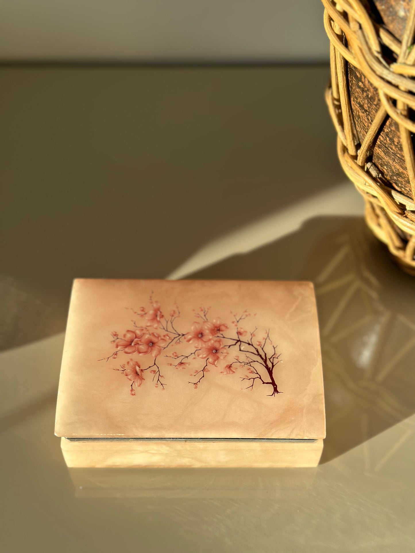 Vintage alabaster trinket box