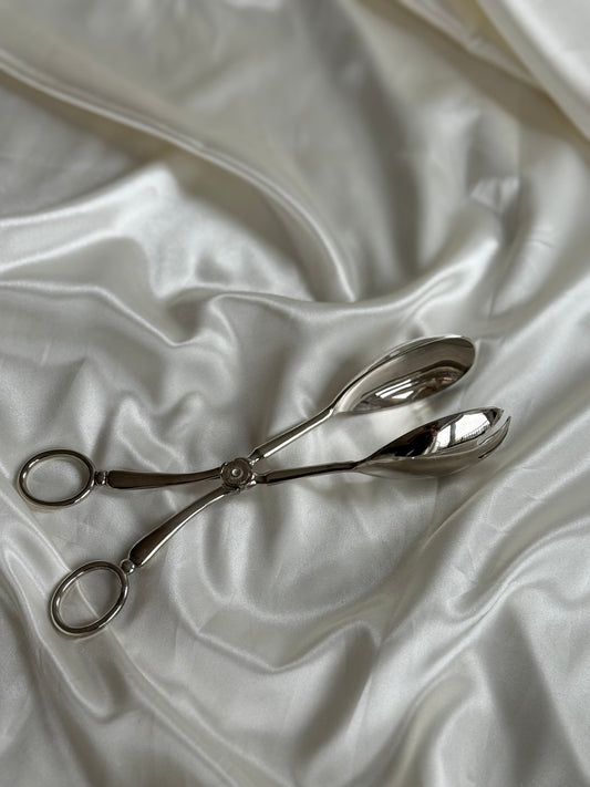 Vintage Italian Silver Plated Scissor-Style Serving Tongs