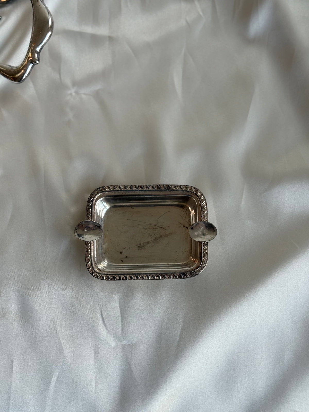 Vintage Silver Plated Miniature Ashtray / Trinket Dish