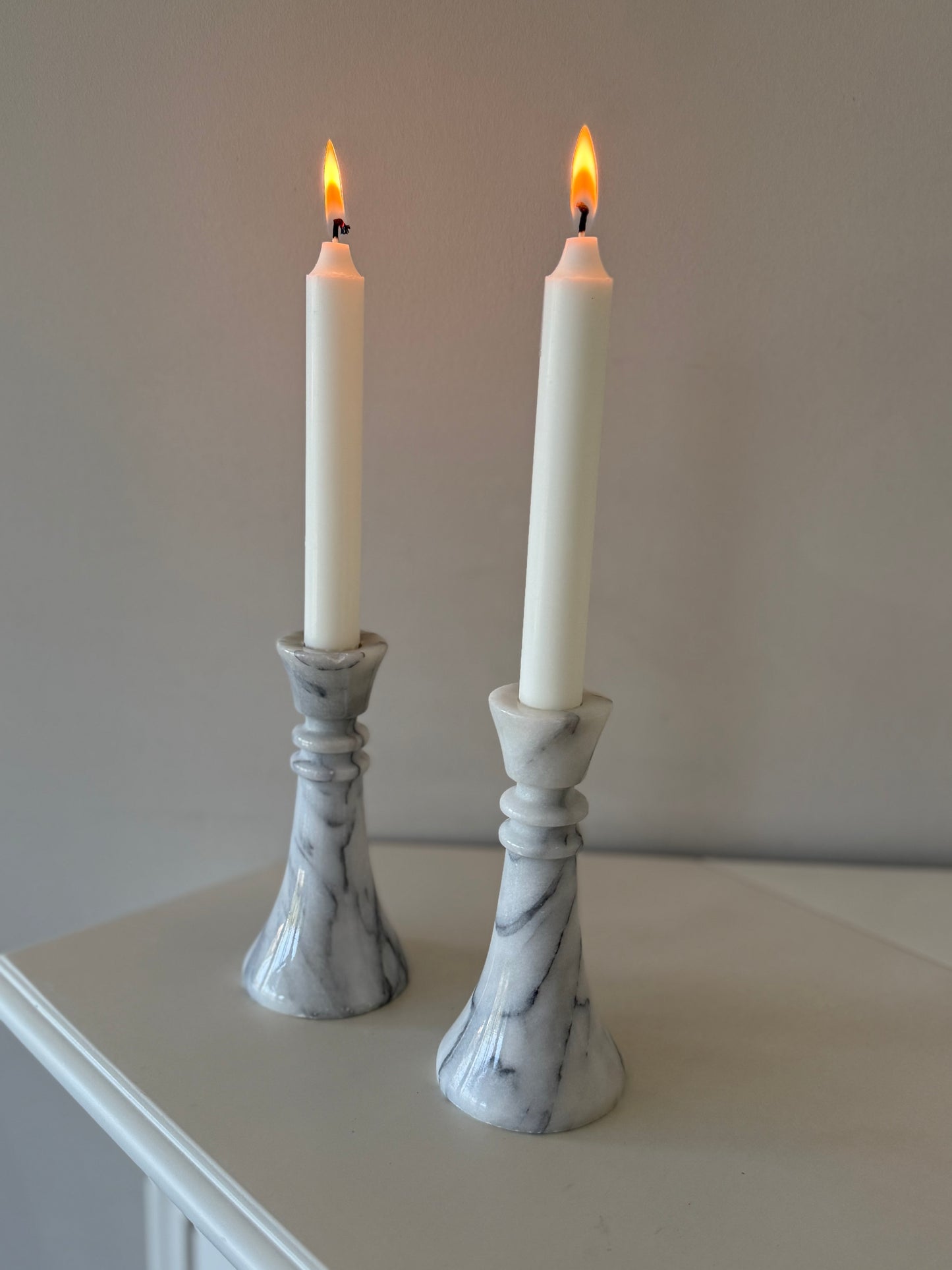 Pair of Marble Candlestick Holders