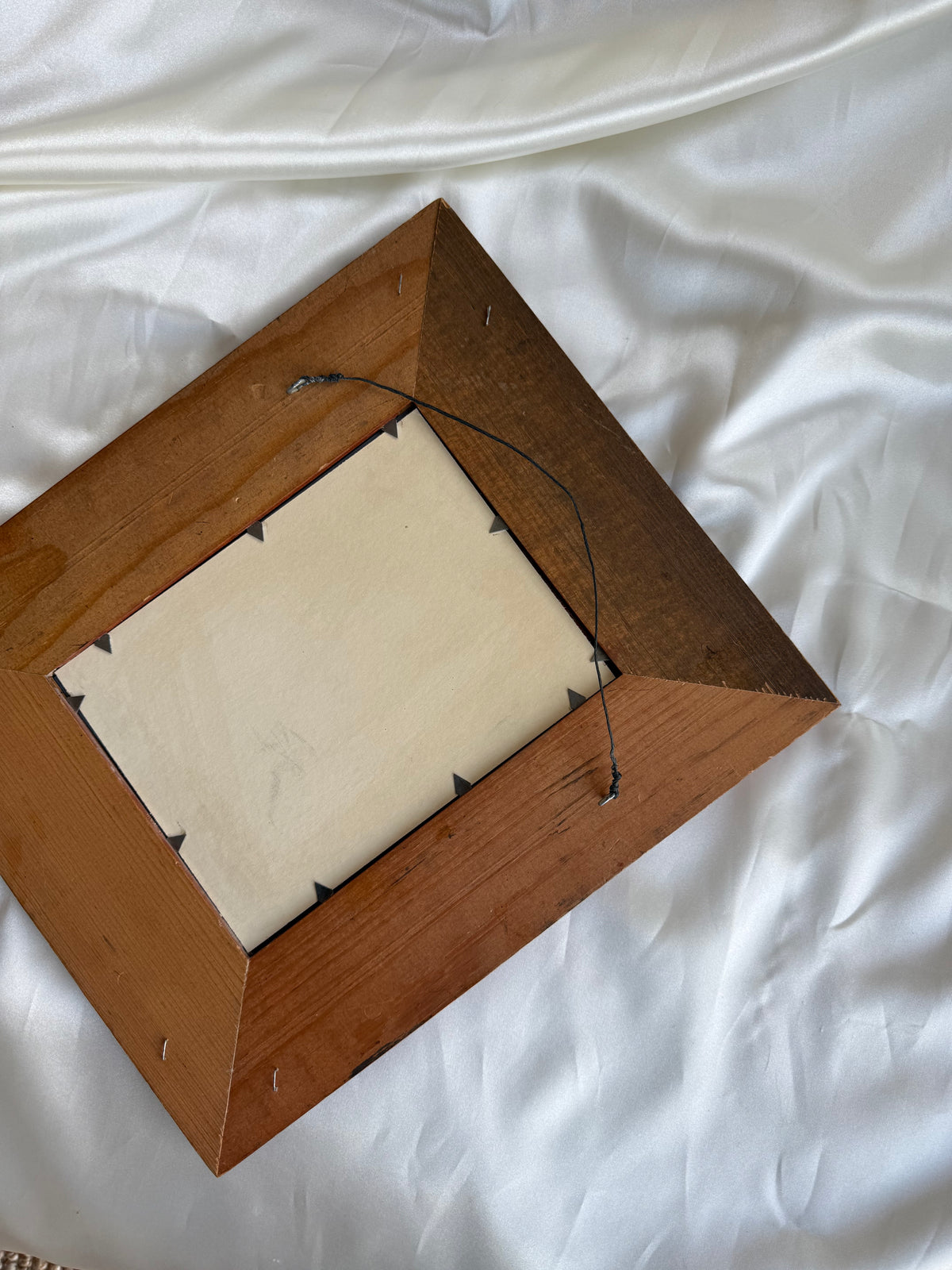 Vintage Wood Framed Wall Mirror