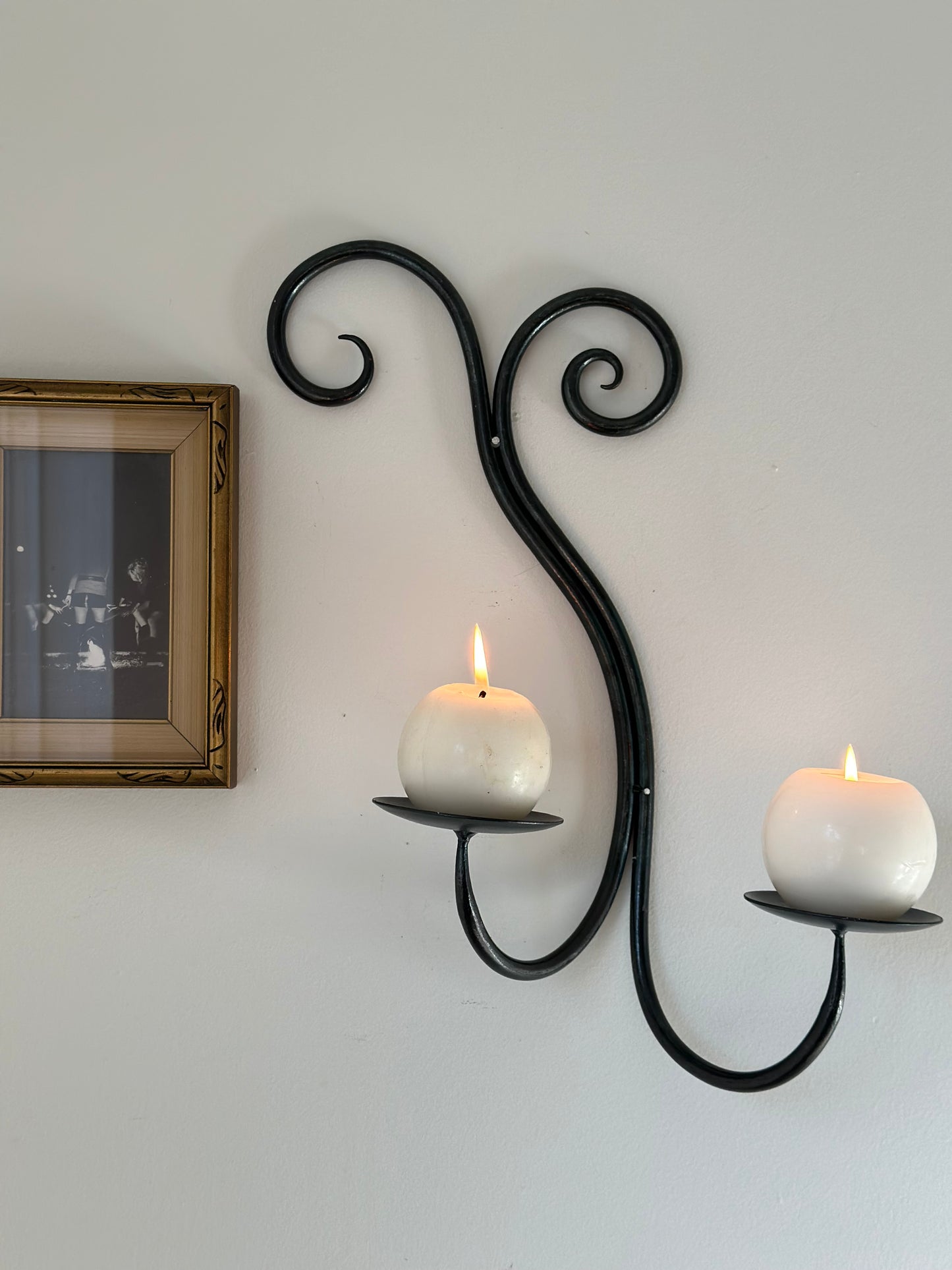 Black candleholder sconce