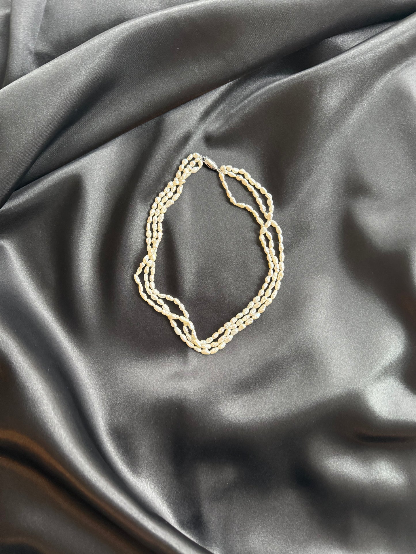 Vintage Triple-Strand Baroque Freshwater Pearl Necklace