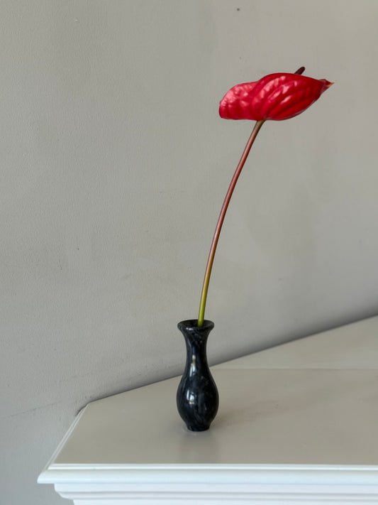 Mini Black Marble Bud Vase