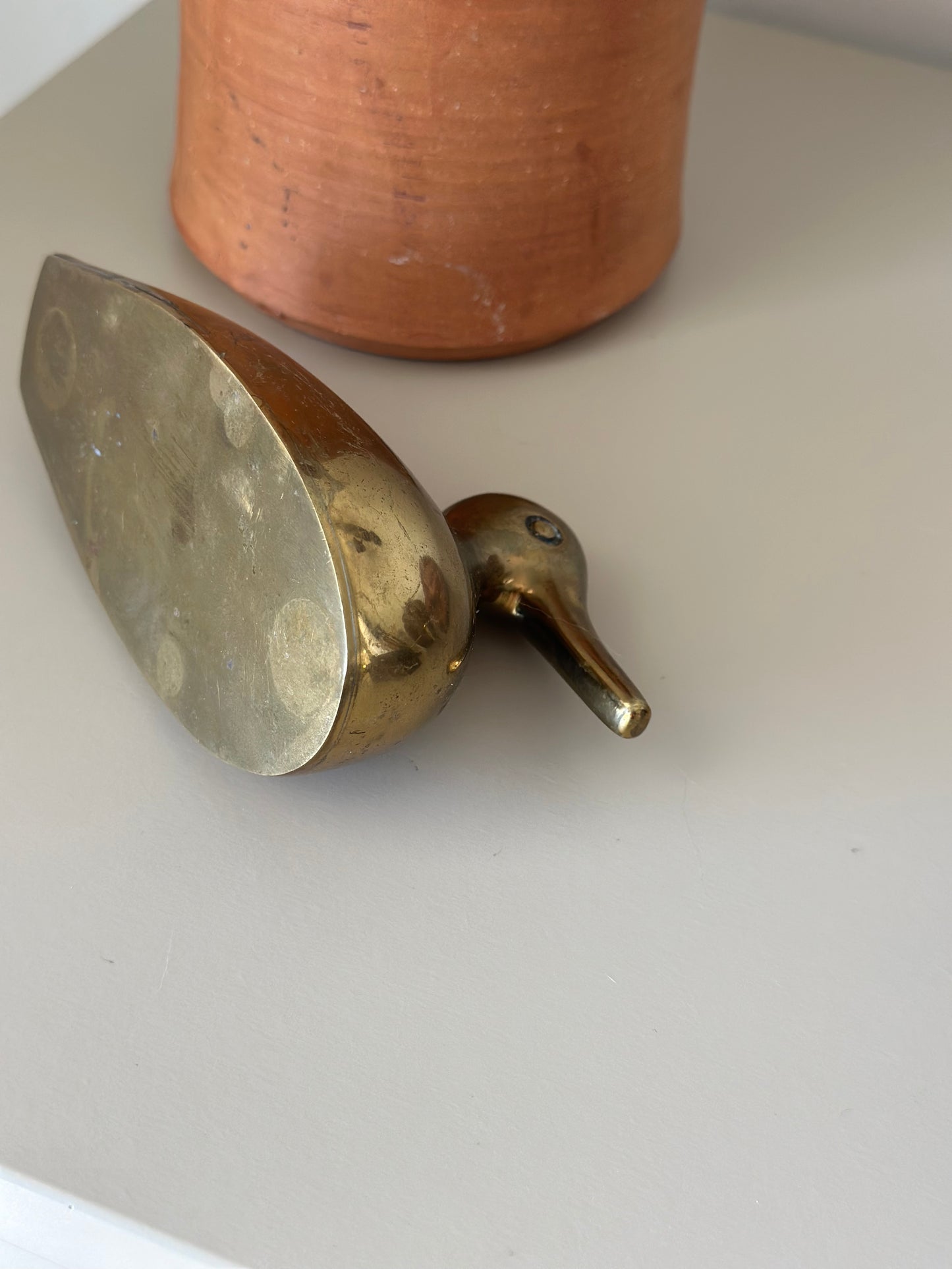 Vintage brass duck