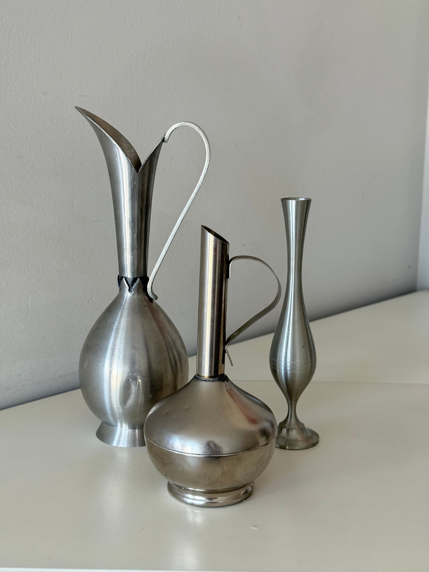 Vintage R10 Holland Pewter Miniature Pitcher / Bud Vase