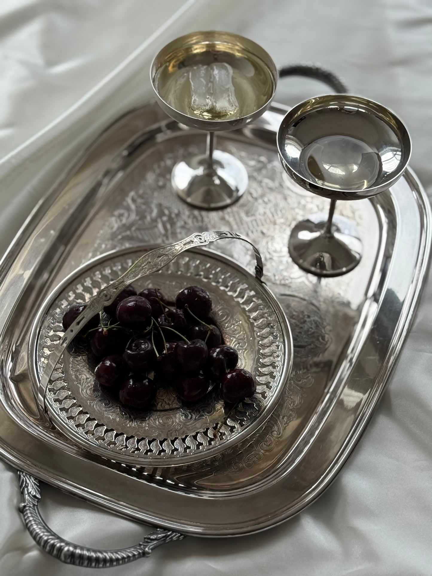 Vintage Viking Plate Silver-Plated Handled Basket