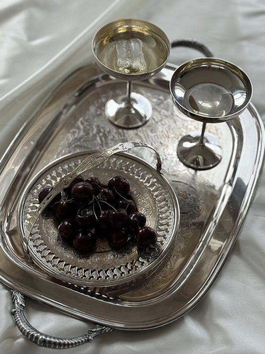 Vintage Viking Plate Silver-Plated Handled Basket