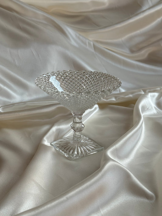 Vintage Pressed Glass Pedestal Compote