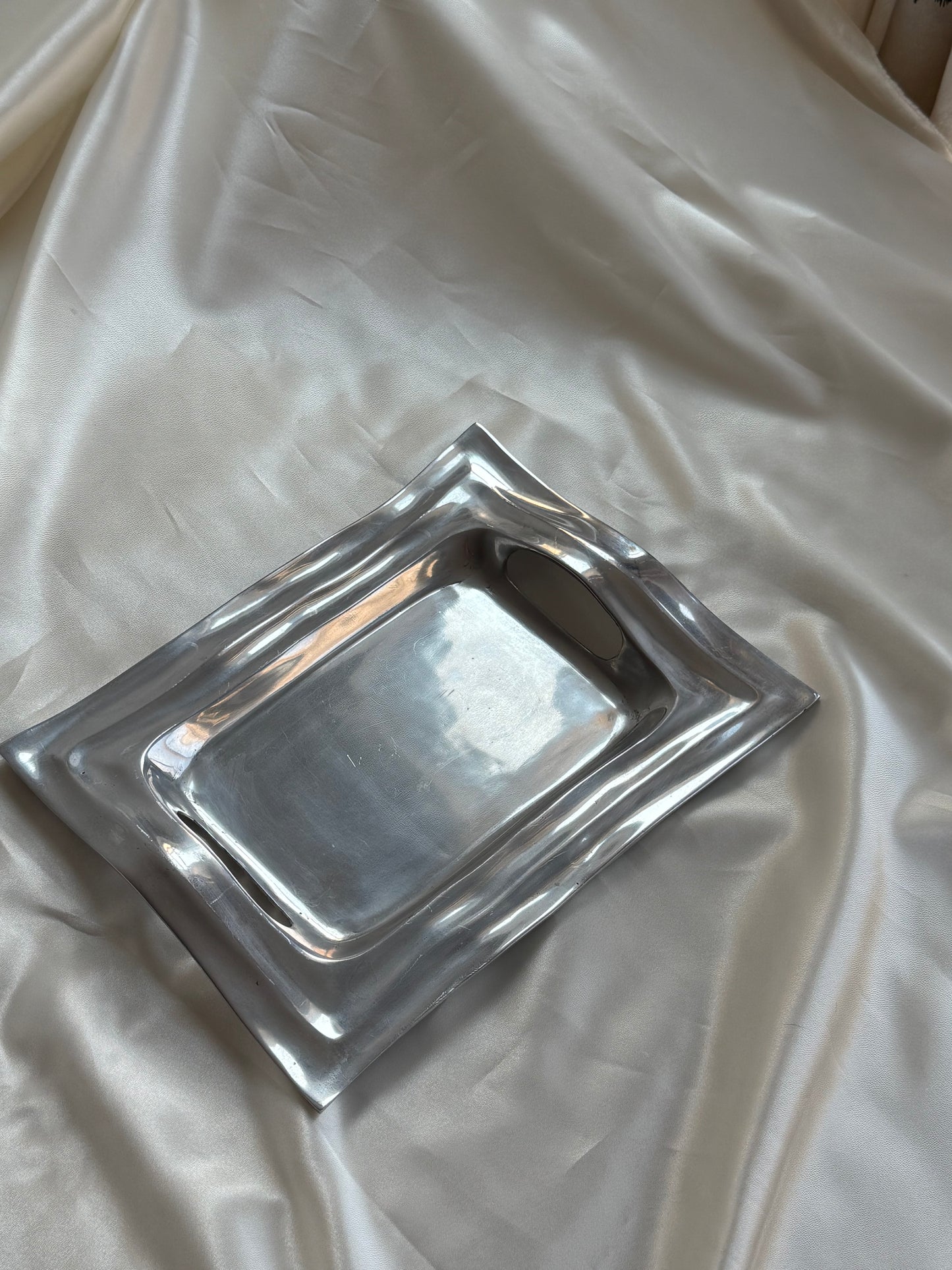 Vintage Sculptural Aluminum Tray