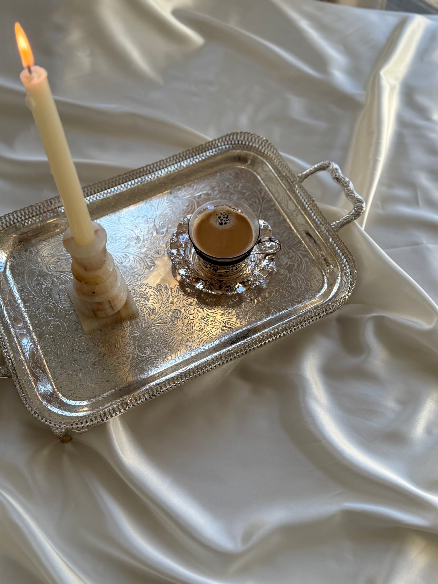 Vintage Onyx Candle Holder