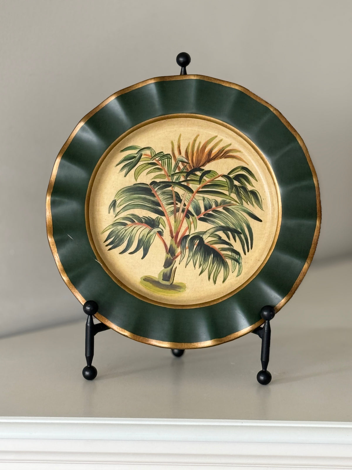 Vintage Toyo Hand-Painted Botanical Plates — Set of Four