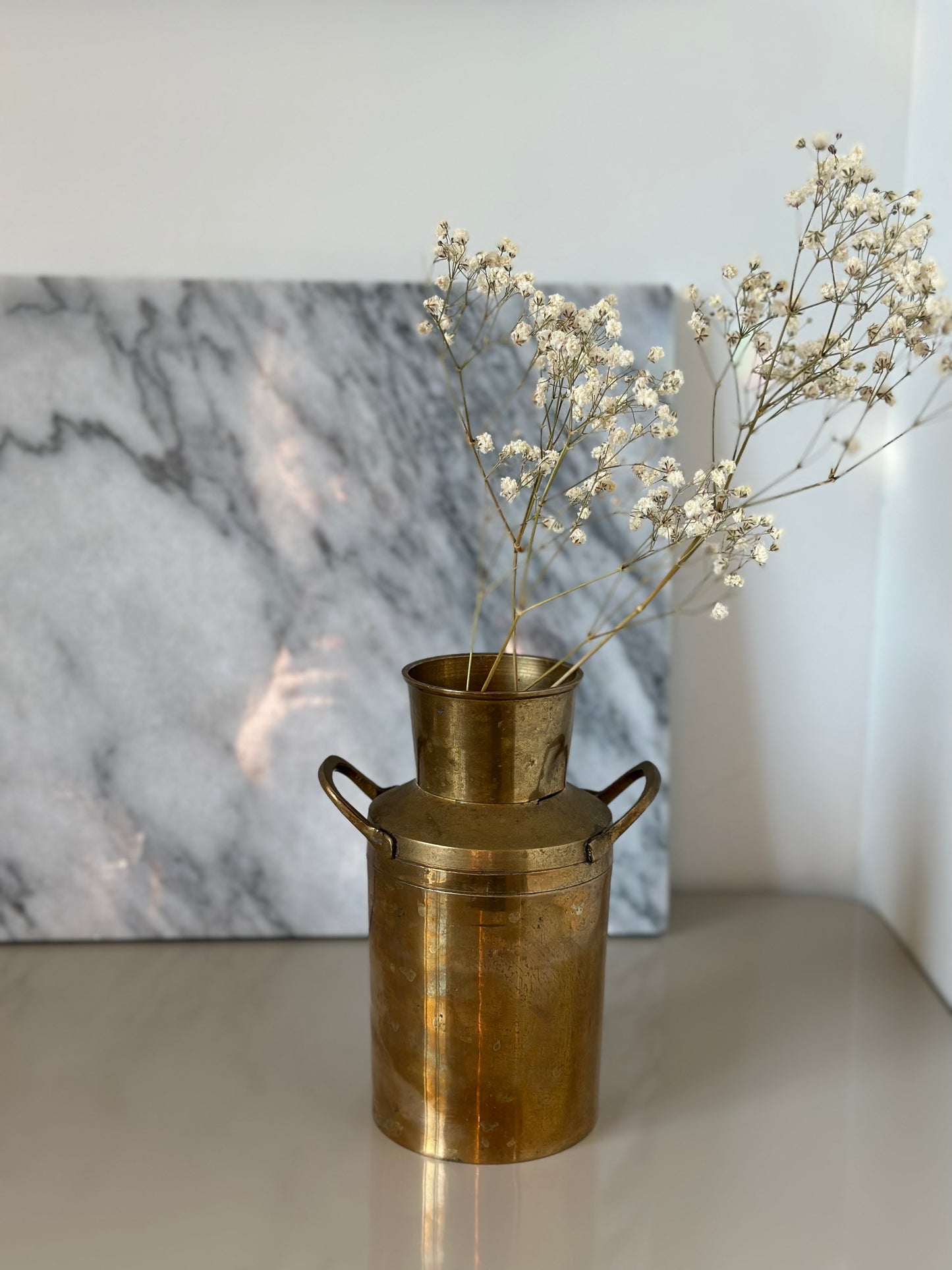 Vintage brass milk can