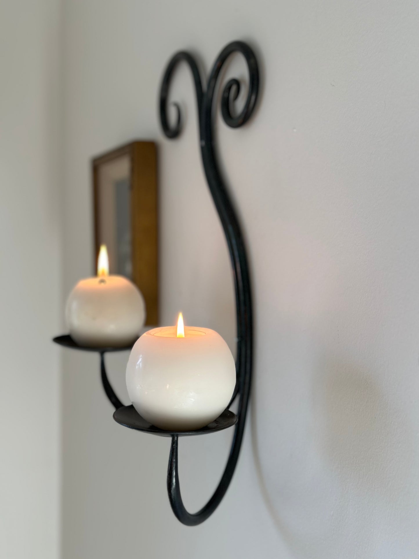 Black candleholder sconce