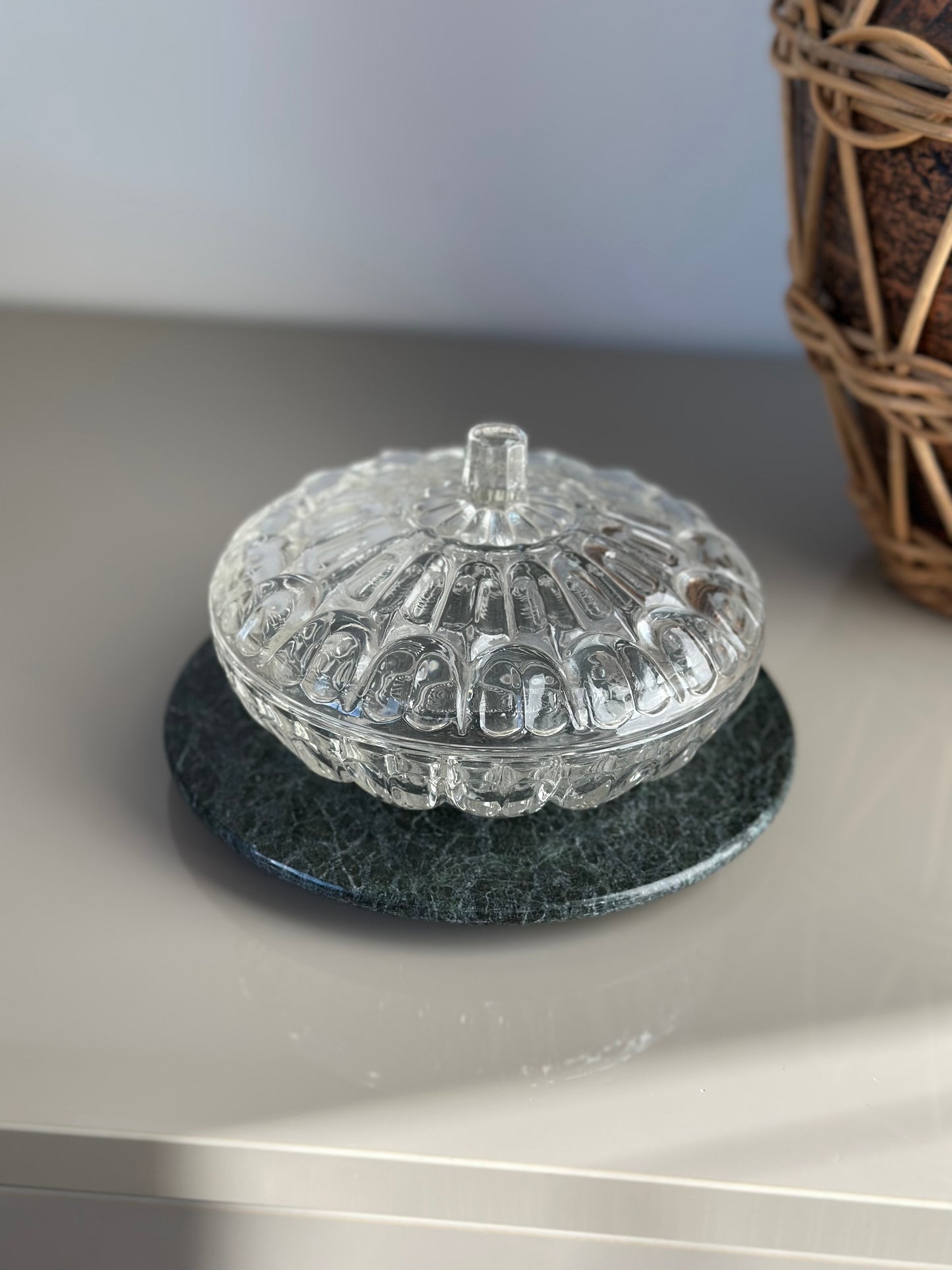 Small green marble tray