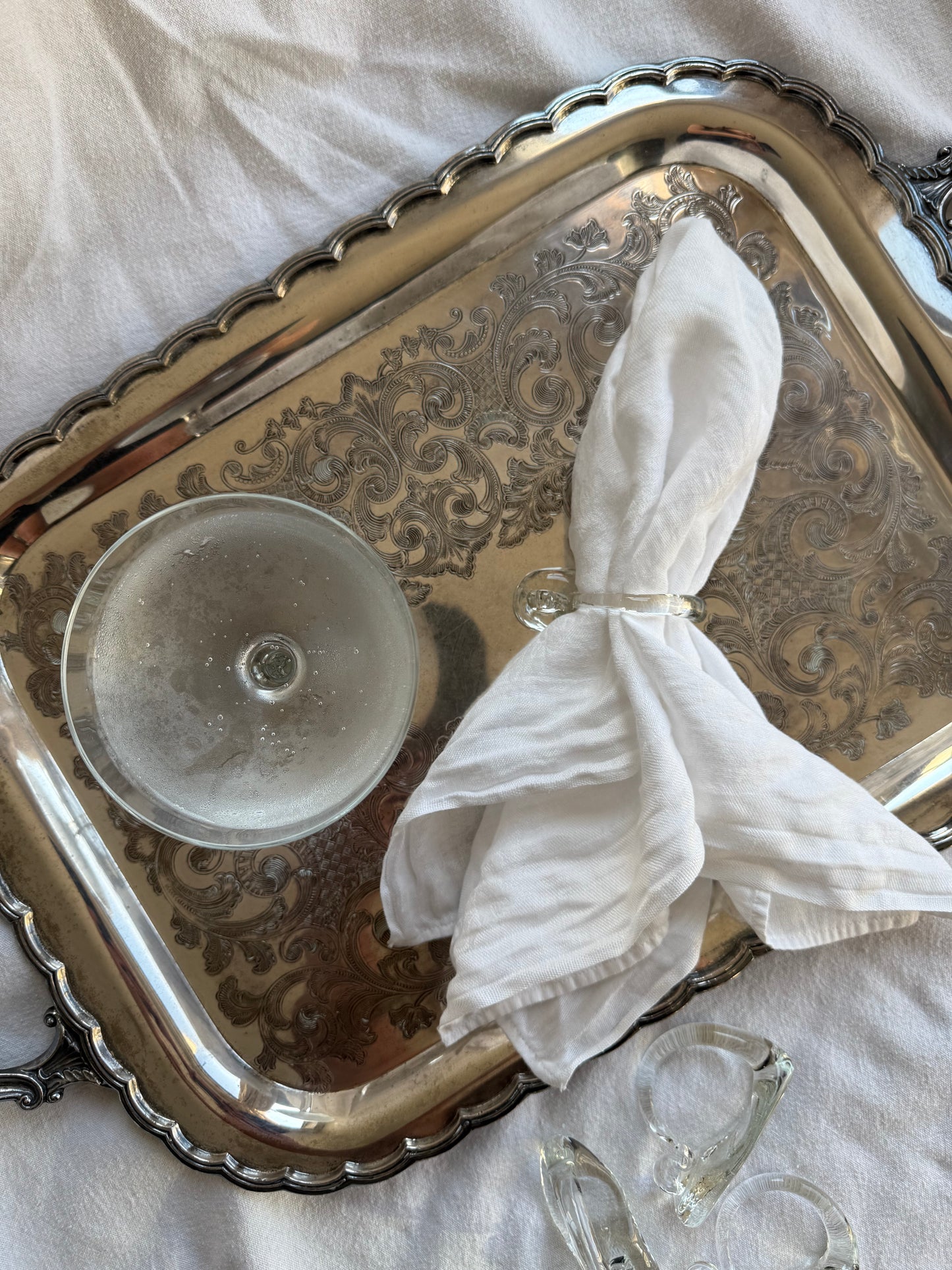 Vintage Glass Swan napkin rings