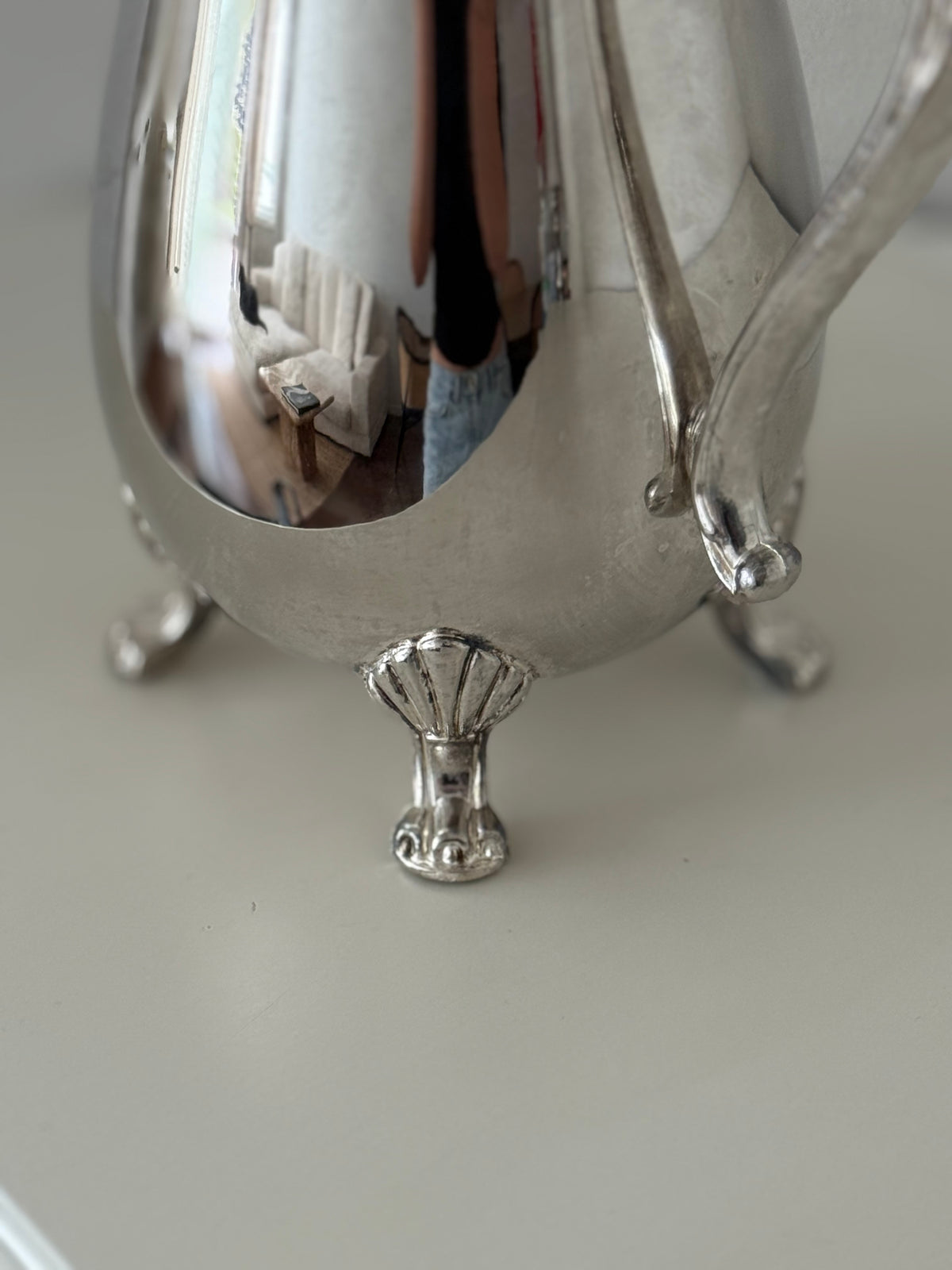 Vintage silver plated footed pitcher