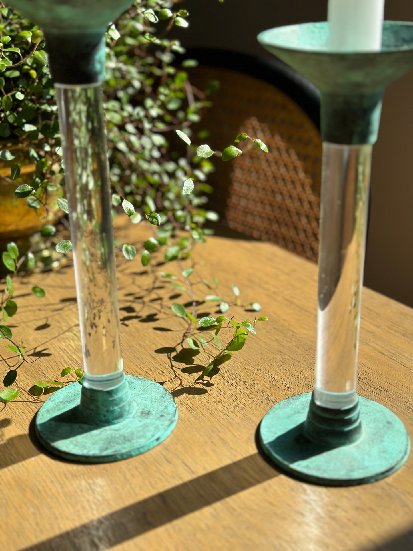 Vintage Lucite candleholders