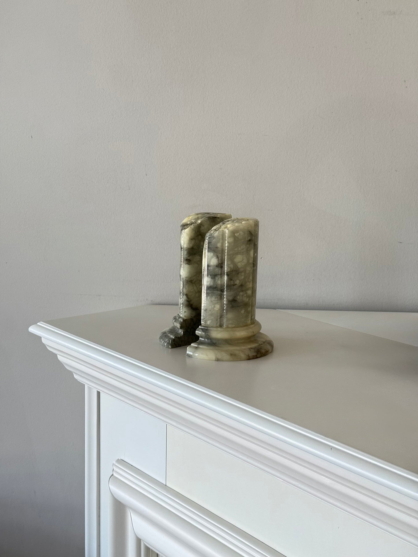 Vintage Alabaster Marble Bookends
