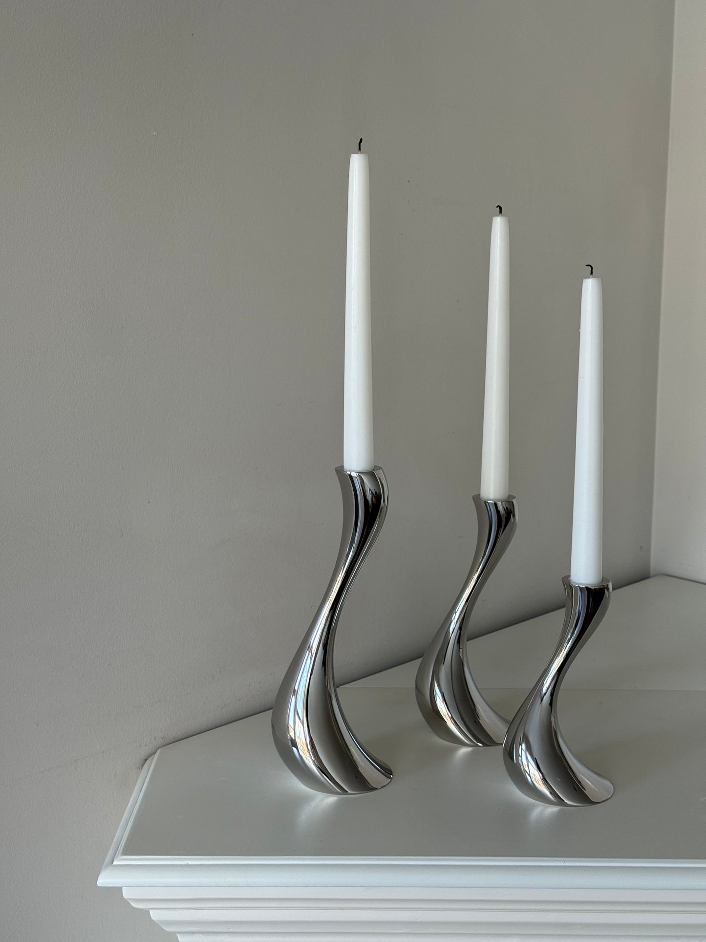 Georg Jensen Denmark – Cobra Candleholders (Set of 3)